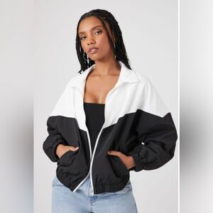 Forever 21 Black and White Windbreaker Jacket